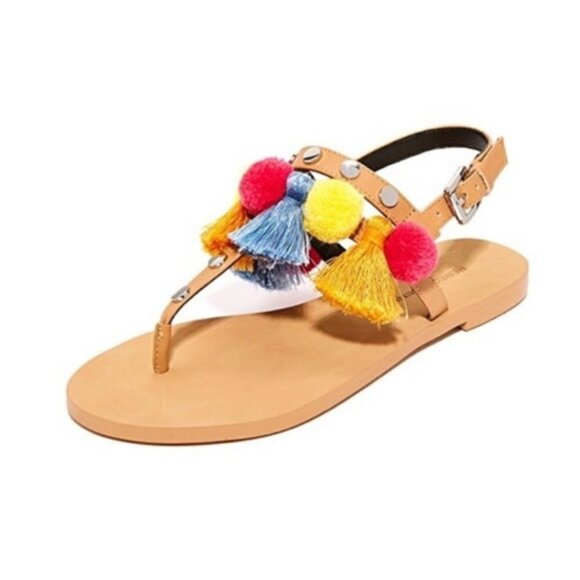 Rebecca Minkoff Estelle Studded Pom Pom Sandals 7 - Picture 13 of 13